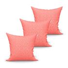 Kit De Capa De Almofada Grande Salmão Lisa 60cm X 60cm 3 Unid