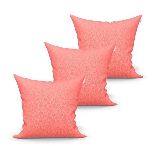 Kit De Capa De Almofada Grande Salmão Lisa 60cm X 60cm 3 Unid