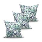 Kit De Capa De Almofada Grande Verde Estampada Folhas 60cm X