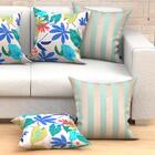 Kit De Capa De Almofada Listrada E Alpes Floral 2 Unidades Gr