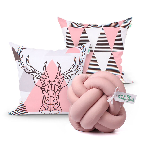 Kit De Capa De Almofada Para Quarto Rosê 2 Unidades 45cm X 45