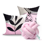 Kit De Capa De Almofada Para Sala Rosa Estampada 2 Unidades 4