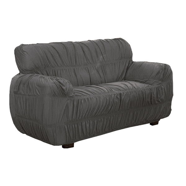 Kit De Capa Sofá 2 E 3 Lugares 21 Elásticos Cinza Realce