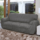 Kit De Capa Sofá 2 E 3 Lugares 21 Elásticos Cinza Realce