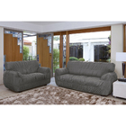 Kit De Capa Sofá 2 E 3 Lugares 21 Elásticos Cinza Realce