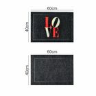 Kit de Capachos Sanitizante Love Preto e Vermelho 2 peças de 0,60x0,40m