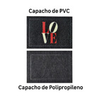 Kit de Capachos Sanitizante Love Preto e Vermelho 2 peças de 0,70x0,50m