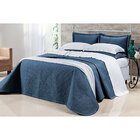 Kit De Cobre Leito Queen Size Azul 400 Fios Egípcio 3 Peças 1