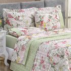 Kit De Cobre Leito Tamanho Queen 200 Fios Verde Floral Natura