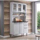 Kit De Cozinha 105cm 6 Portas Com Vidro 2 Gavetas Regina Itat