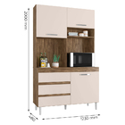 Kit De Cozinha 3 Portas 3 Gavetas Smart Teka Champagne Incorp