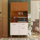 Kit De Cozinha 4 Portas 1 Gaveta 90cm New Izis- Ssx Multicois