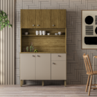 Kit De Cozinha 6 Portas Barcelona Vanilla Ripado