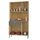 Kit De Cozinha 6 Portas Florença Freijó Gris