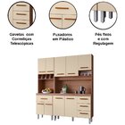 Kit De Cozinha 9 Portas 4 Gavetas Com Nicho Vitorina Savana /