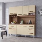 Kit De Cozinha 9 Portas 4 Gavetas Com Nicho Vitorina Savana /