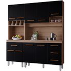 Kit De Cozinha 9 Portas 4 Gavetas Com Nicho Vitorina Savana /