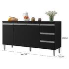 Kit De Cozinha Andréia Balcão 160cm Com Tampo Mdp E Aéreo - A