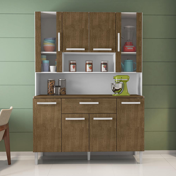 Kit De Cozinha Caribe 8 Portas Branco Malbec Bnn Decor