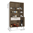 Kit De Cozinha Caribe 8 Portas Branco Malbec Bnn Decor