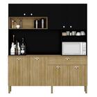 Kit De Cozinha Com 1 Gaveta Copenhage Freijó Nero