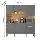 Kit De Cozinha Com 2 Gavetas Cuenca Freijó Gris