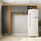 Kit De Cozinha Com Portas De Vidro Chester Freijó Gris