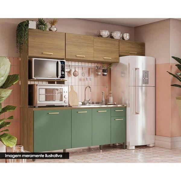 Kit De Cozinha Compacta A L780a Nogueira/verde Oliva - Kappes