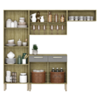 Kit De Cozinha Completo Brest Freijó Gris