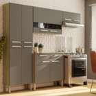 Kit De Cozinha Completo Brest Freijó Gris