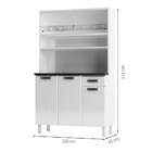 Kit De Cozinha Rubi Glass 4 Pt 1 Gv Branco E Preto