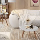 Kit De Duas Mesa Para Sala Retro Natália - Jm3 Móveis Branco