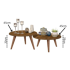 Kit De Duas Mesas Laterais Pés Em Madeira Isis - Jm3 Móveis F