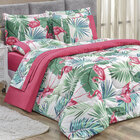 Kit De Edredom Flamingo Estampado King Size 200 Fios Dupla Fa