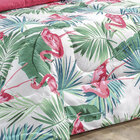 Kit De Edredom Flamingo Estampado King Size 200 Fios Dupla Fa