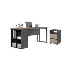 Kit De Escritório Luxo Nogueria Preto