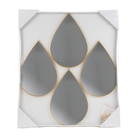 Kit de Espelhos Decorativos Gota Dourado 4 Peças Conthey