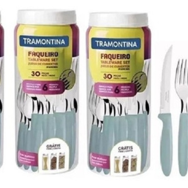 Kit De Faqueiro Ipanema Em Aço Inox 3 Unidades Com 30 Peças