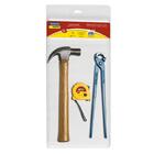 Kit De Ferramentas 3 Pecas Com 1 Martelo + 1 Torques Armador