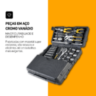 Kit De Ferramentas Wf M110 Com 100 Peças Em Aço Cromo Vanádio