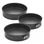 Kit De Formas Redondas De Metal Com Fundo Removível C/ 3 Pcs