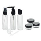 Kit De Frascos Organizador Para Viagem 9 Peças Com Case Preto
