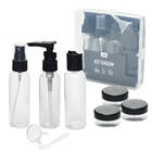 Kit De Frascos Organizador Para Viagem 9 Peças Com Case Preto