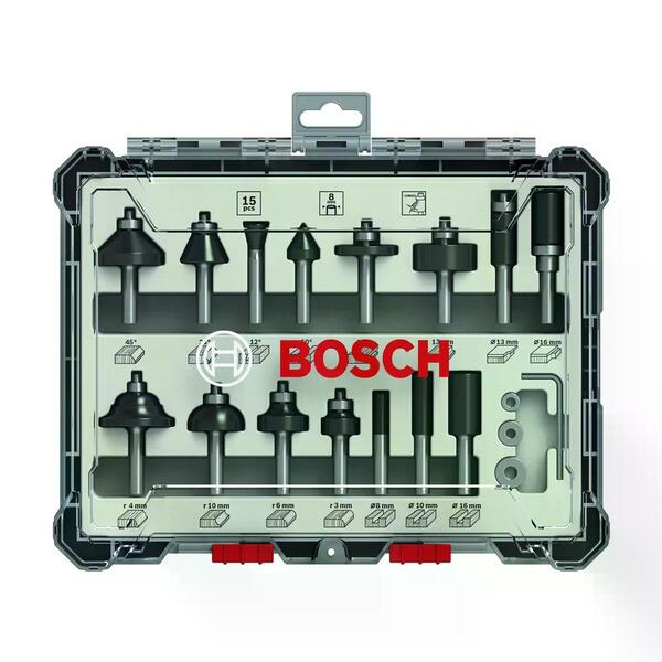 Kit De Fresas Misto Bosch Standard 15 Peças