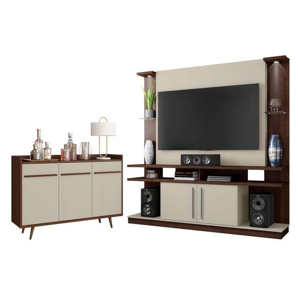 Kit De Home E Aparador Hungria Nogal Off White