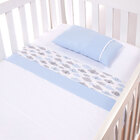 Kit De Lençol De Berço Menino Nuvem 4 Peças 100% Algodão