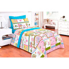 Kit De Lençol Infantil Menina Estampado Coruja Solteiro 3 Peç