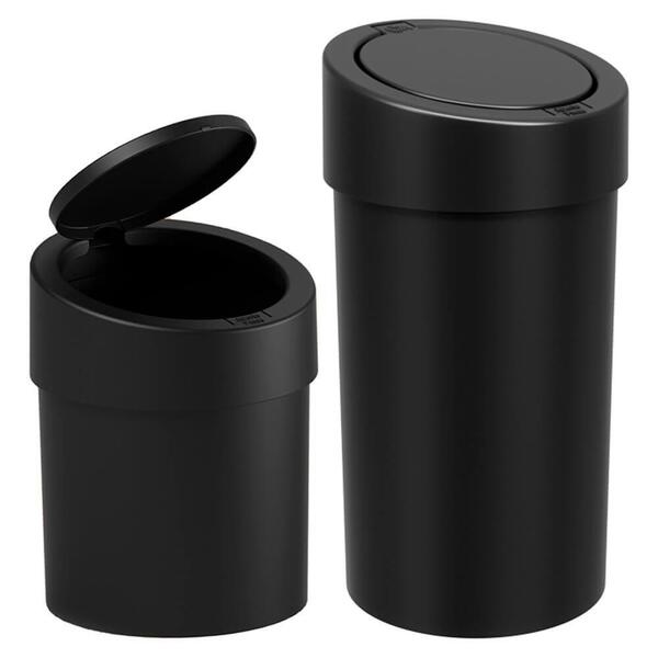 Kit De Lixeiras Para Banheiro E Cozinha Press Preto 5l E 9l 2