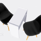 Kit De Manicure Mesa Branca + 2 Eames Eiffelcadeiras Preta