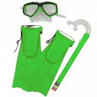Kit De Mergulho Infantil Snorkel C/ Máscara E Nadadeira